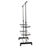 Bosonshop Single Rail Adjustable Clothes Rack Hanging Rack With Wheels and Shelves