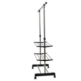 Bosonshop Single Rail Adjustable Clothes Rack Hanging Rack With Wheels and Shelves