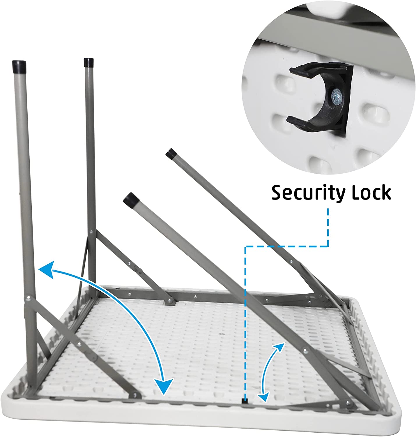 2.8 ft. Square Folding Card Table 34" Portable Patio Plastic Tables with Collapsible Legs