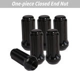 32 Black M14x1.5 Lug Nuts with 1 Socket Key, 2" Long/7 Spline with Cone Seat, Fits 8 Lug Aftermarket Wheels - Bosonshop