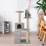 Large Cat Tree Cat Scratching Cat Climber with Condo Cat Tower Furniture and Hammock, Sisal-Covered - Bosonshop