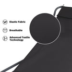 Lounge Chair for Outside, Patio Rocking Chaise w/ Detachable Pillow for Camping