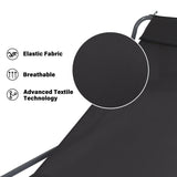 Lounge Chair for Outside, Patio Rocking Chaise w/ Detachable Pillow for Camping