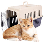 Bosonshop Plastic Cat & Dog Carrier Cage with Chrome Door Portable Pet Box Airline Approved, Large