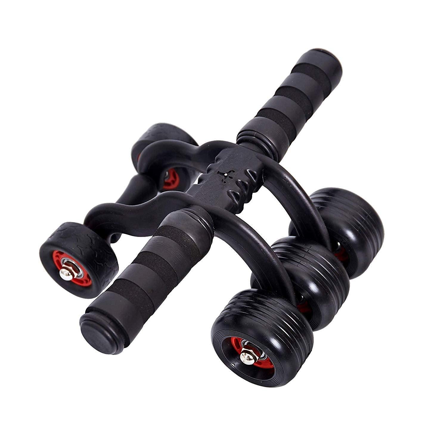 Bosonshop Black AB Wheel Roller with 5 Wheels for Home Gym