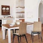 Bosonshop Kitchen & Dining Room Chairs with Bentwood and Metal Legs Set of 4 Oak