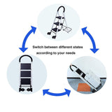 3 Step Ladder Folding Hand Truck 2 in 1 Convertible Aluminum Ladders with Wheels for Home Office - Bosonshop