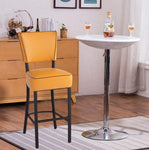 42" Upholstered Bar Stools with Cushioned Seat，Modern Dinning Kitchen Chair, Yellow - Bosonshop