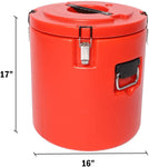 Commercial 30L Large Food Warmers Bucket Double Stainless, Keep Food Cold Hot Constant Temperature for Restaurant,Party Meal (Red) - Bosonshop