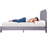 54" Upholstered Full Size Bed Frame with Headboard Wood Slat Support Metal Frame Heavy Duty Platform Bed Frame for Bedroom - Bosonshop
