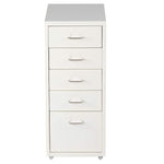 5 Drawer Chest Metal Storage Dresser Cabinet for Home Office Cabinets, White - Bosonshop