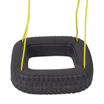 Bosonshop Kids Classic Tire Swing, 2 Kids Outdoor Garden Backyard Patio Swing Set, Tree Swing Play Set Black