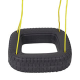 Bosonshop Kids Classic Tire Swing, 2 Kids Outdoor Garden Backyard Patio Swing Set, Tree Swing Play Set Black
