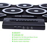 Bosonshop Portable Electronic Drum Set Roll Up Drum Kit Pad 9 Electric Drum Pads with Headphone Jack
