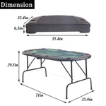 Bosonshop 8 Players Foldable Poker Table Casino Texas Game Table with Drink Cup Holder