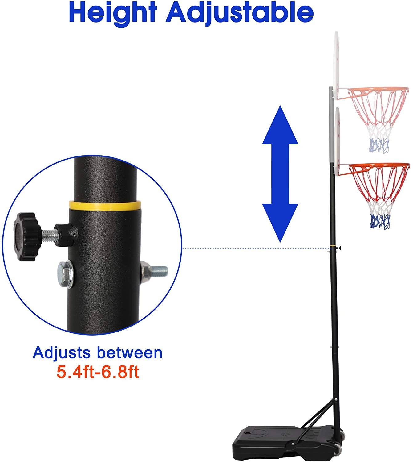 Portable Basketball Hoop Kids Indoor Outdoor Sport Basketball Goal Height Adjustable - Bosonshop