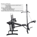 Bosonshop 660LBS Multi-Function Adjustable Weight Lifting Bench with Leg for Indoor Exercise