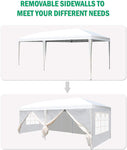 Outdoor Canopy Tent 10 x 19.7ft Patio Sun Shade with Mosquito Netting and Carry Bag for Wedding Party(White) - Bosonshop