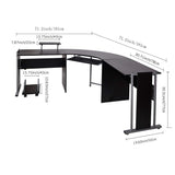 Bosonshop 72” L-Shaped Office Desk Corner Computer Desk Laptop Study Table Workstation with CPU Stand PC Keyboard Tray