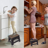 Bosonshop Super Strong Folding Step Stool with Handle 300 LB Capacity for Adults, Toddlers
