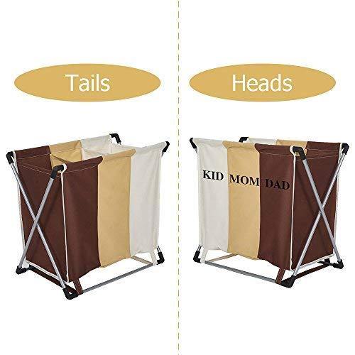 Bosonshop Clothes Basket Floding Laundry Hamper with X-Frame for Apartment Home College Use