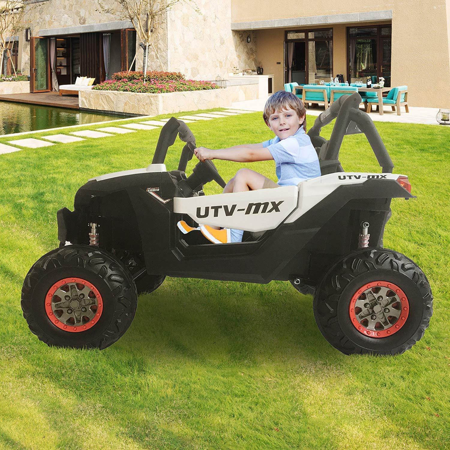 Bosonshop Electric Ride On Car 12V Kids Rechargeable RC Truck with Spring Suspension