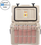 Portable Coolers, Keep Ice Up to 5 Days, Rotomolded Insulation Ice Chest for Camping, Fishing, Hunting, BBQs & Outdoor Activities, 25QT - Bosonshop
