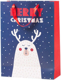 Christmas Paper Gift Bags Bulk Assortment 1 Dozen Holiday Themes Print Gift Bags with Handles 3 Sizes 4 Patterns Character - Bosonshop