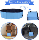 Foldable Pet Swimming Pool Easy to Fold Fill Empty & Clean Slip-Resistant PVC Bathing Tub Kiddie Pool - Bosonshop