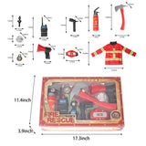 Bosonshop Fireman Costume Fire Chief Dress Up Pretend Role Play Kit Set with Rescue Tools