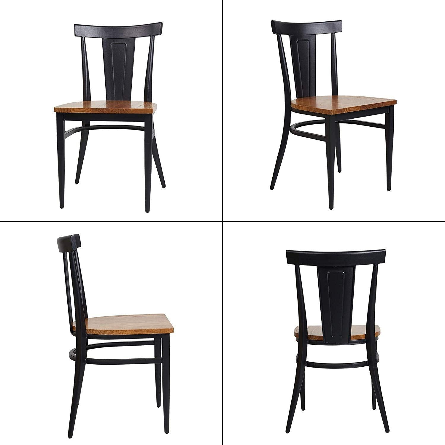 Bosonshop Dining Room Side Chair Set of 2 Wood Kitchen Chairs with Metal Legs