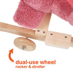 Bosonshop Stuffed Animal Rocker Wooden & Plush Rocking Horse Chair for Toddlers