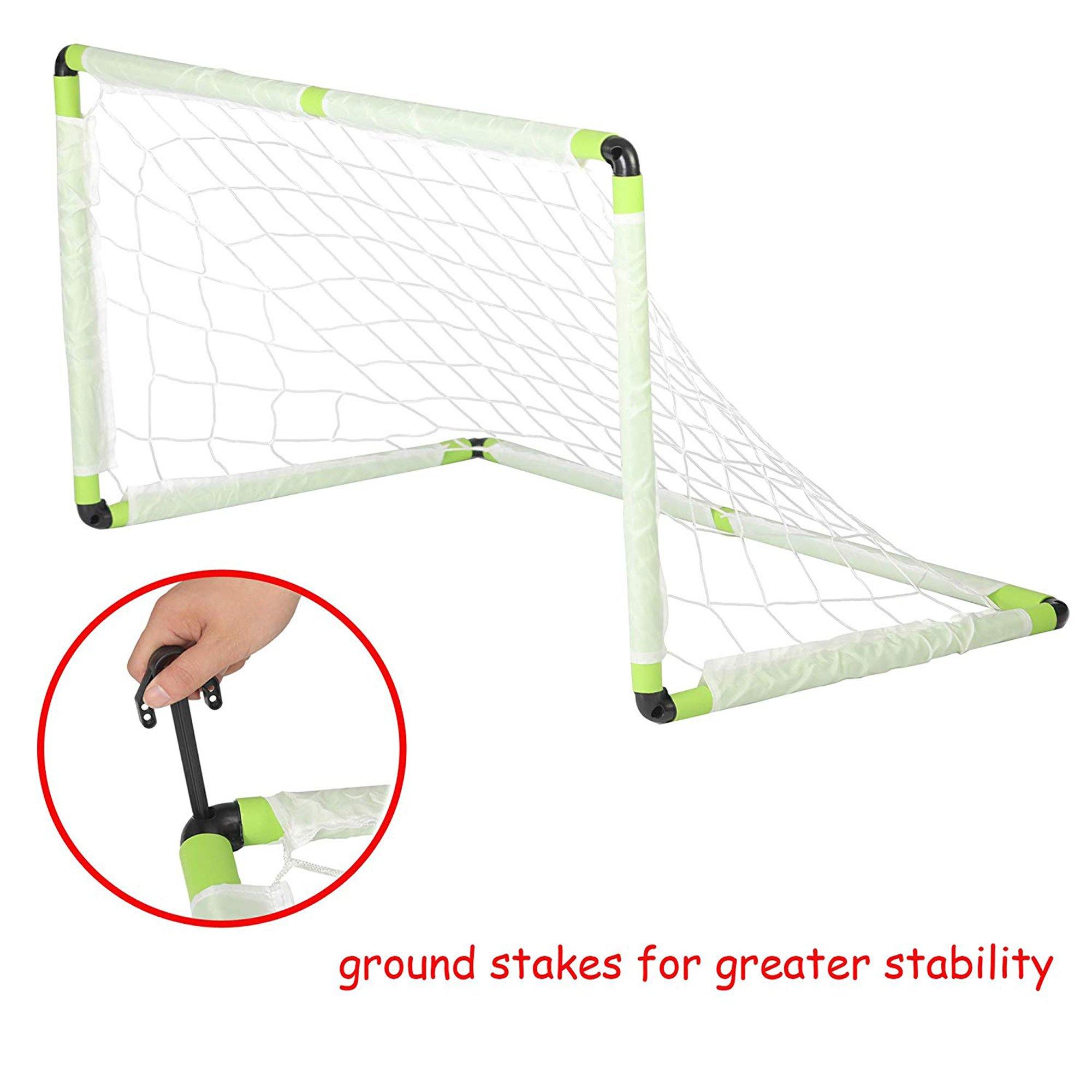 Kids Soccer Goal Portable Football Practice Net with Carry Bag and 4 Ground Stakes for Games and Training,48 x 24 x 24 inches - Bosonshop