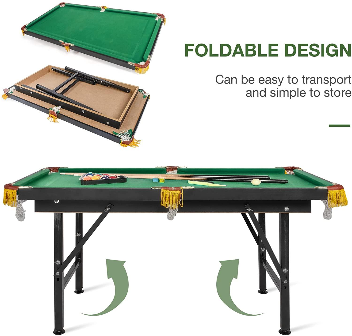 Folding Portable Billiard Table-55" Pool Game Table-Home or Office Play Fun - Bosonshop
