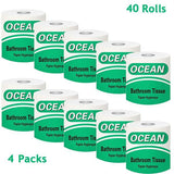Toilet Paper 100% Recycled 3-Ply Bath Tissue, 4 Packs of 10 Rolls (40 Rolls Total), Super Soft - Bosonshop