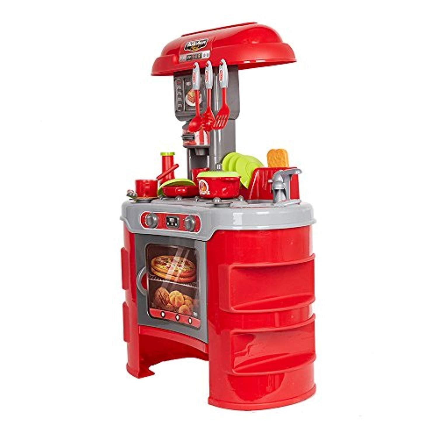 Bosonshop Kids Pretend Role Play Cook 's Store Kitchenware Super Chef Playset Toy, Red