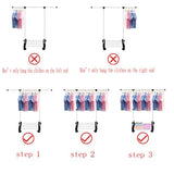 Bosonshop Portable Double Rods Rolling Clothes Rack for Clothes with Wheels