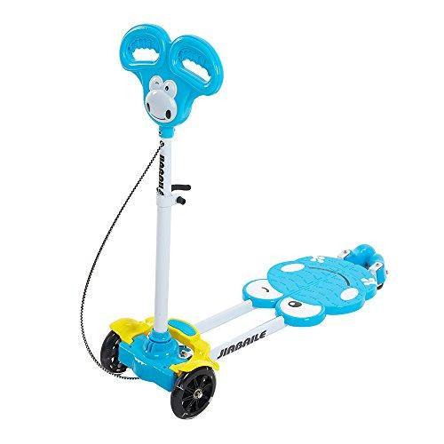 Bosonshop Children Kickboard Push Swing Scooter 4 Wheel Kick Scooter for Kids