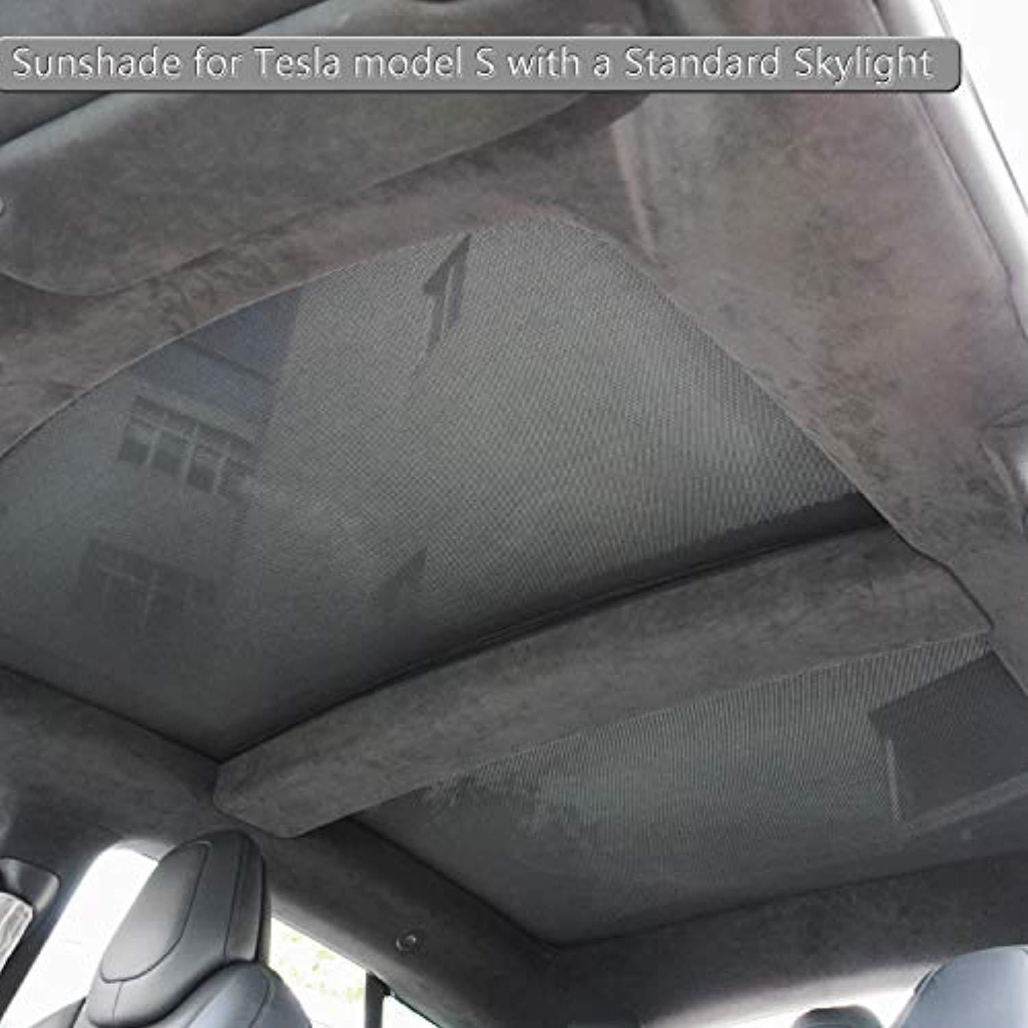 Bosonshop 2PC Panoramic Sunroof Sunshade Net Fixed Glass Roof Sunshade for Tesla Model (39"x 23",37"x 25")