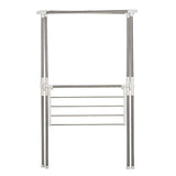 Bosonshop Folding Laundry Drying Rack Clothes Rack With Shelf Stainless Steel