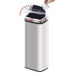 Bosonshop Automatic 13 Gallon Touchless Trash Can Garbage Bin, Stainless Steel