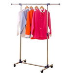 Bosonshop Rolling Clothes Rack Adjustable Garment Rack