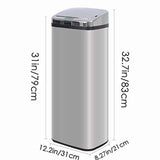 Bosonshop Automatic 13 Gallon Touchless Trash Can Garbage Bin, Stainless Steel