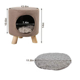Bosonshop Pet Cat Dog House Kitten Puppy Nest Bed Kennel with Soft Comfort Cushion, Easy to Assemble