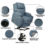 Power Lift Recliner Chair, Electric Full Body Massage Chair for Elderly with Massage and Heat, Blue