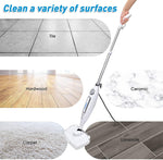 Steam Mop for All Floors, Steam Mops with 2 Pads, Cleaning Cleaner Head 180 Degree Turn