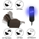 Power Lift Leather Sofa Electric Leather Full Body Massage Chair for Elderly with Massage and Heat, Brown