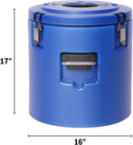 30L Large Food Warmers Bucket Double Stainless with Thick Coat, Tight sealing(Blue) - Bosonshop