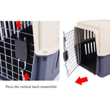 Bosonshop Plastic Cat & Dog Carrier Cage with Chrome Door Portable Pet Box Airline Approved, Large