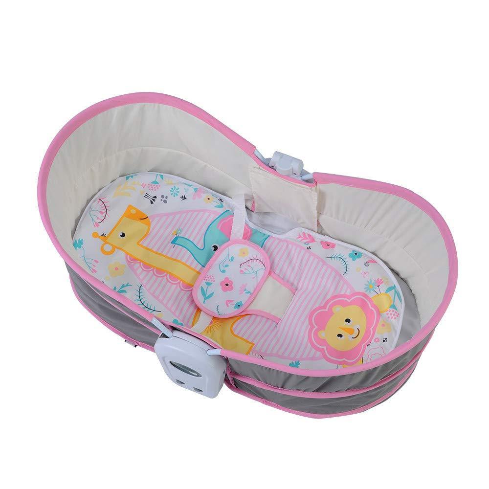 Newborn Crib Multifunctional Portable Baby Bed can Gliding Swing, Pink - Bosonshop